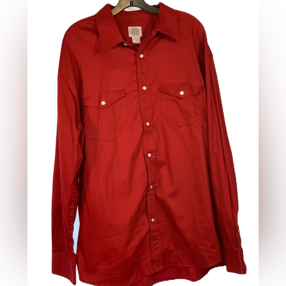 Gibson Trading Company Long Sleeve Red Pearl Snap Button Shirt - XXL.
